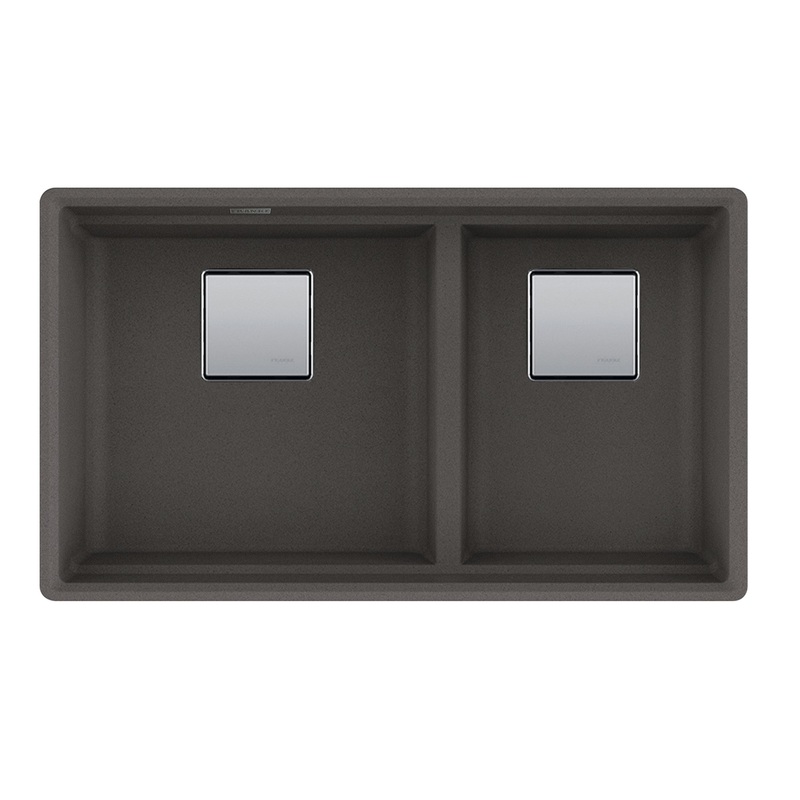 FRANKE PKG160LD-SLG Peak 32.0-in. x 18.8-in. Granite Undermount Double Bowl Kitchen Sink in Slate Grey