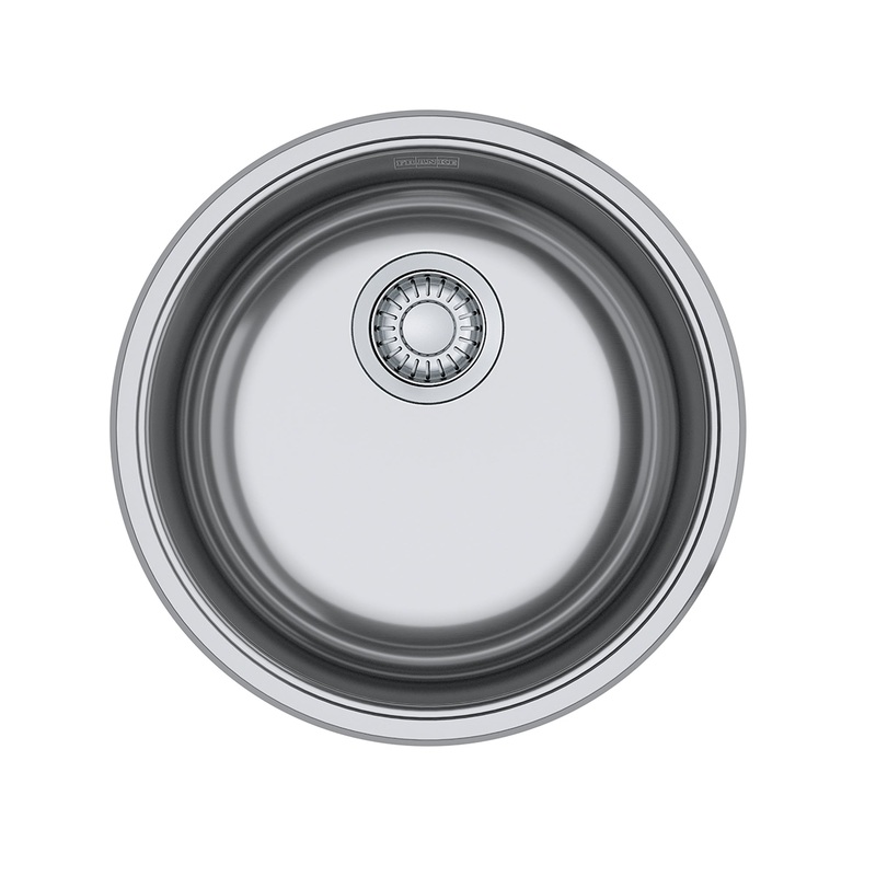 FRANKE RBX110-S Rotondo 17.0-in. x 7.0-in. 20 Gauge Stainless Steel Dual Mount Single Bowl Kitchen Sink