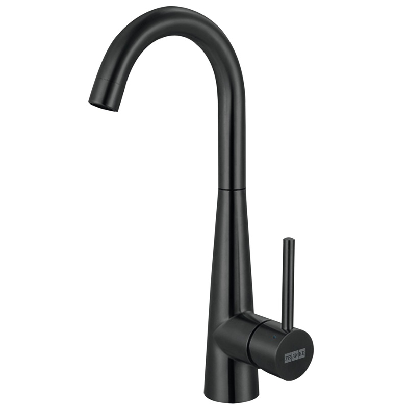FRANKE STL-BR-IBK Steel 14.4-in Single Handle Swivel Spout Kitchen Prep / Bar Faucet in Industrial Black, STL-BR-IBK