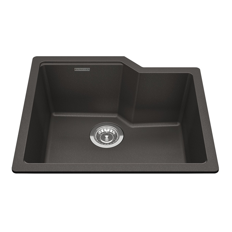 KINDRED MGS2022U-9SLGN Granite Series 22.06-in LR x 19.69-in FB Undermount Single Bowl Granite Kitchen Sink in Slate Grey