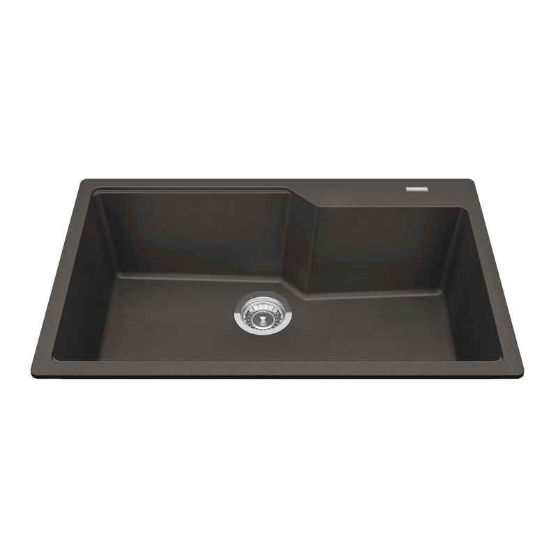 KINDRED MGSM2031-9SLGN Granite Series 30.7-in LR x 19.69-in FB Drop In Single Bowl Granite Kitchen Sink in Slate Grey