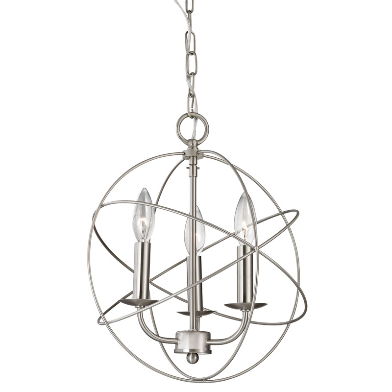 THOMAS 1513CH/20 Williamsport 13'' Wide 3-Light Chandelier - Brushed Nickel