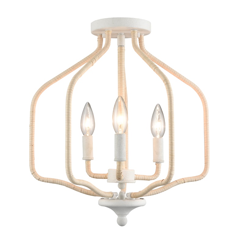 ELK SHOWROOM 52275/3 Breezeway 15.5'' Wide 3-Light Semi Flush Mount - White Coral