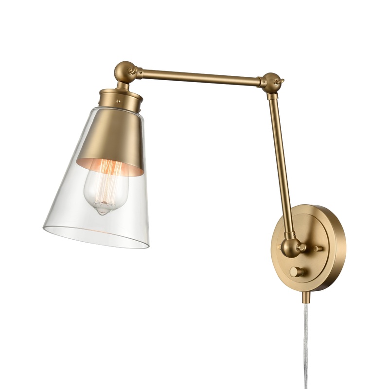 ELK SHOWROOM 52354/1 Albany 16'' High 1-Light Hinged Swingarm Sconce - Brushed Gold