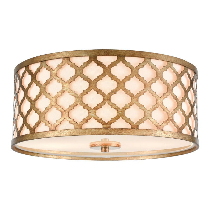 ELK SHOWROOM 75134/2 Arabesque 15'' Wide 2-Light Flush Mount - Bronzed Gold