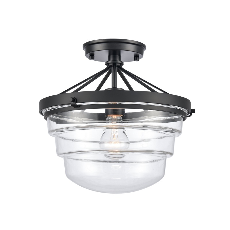ELK SHOWROOM 82168/1 Boyer 12'' Wide 1-Light Semi Flush Mount - Matte Black