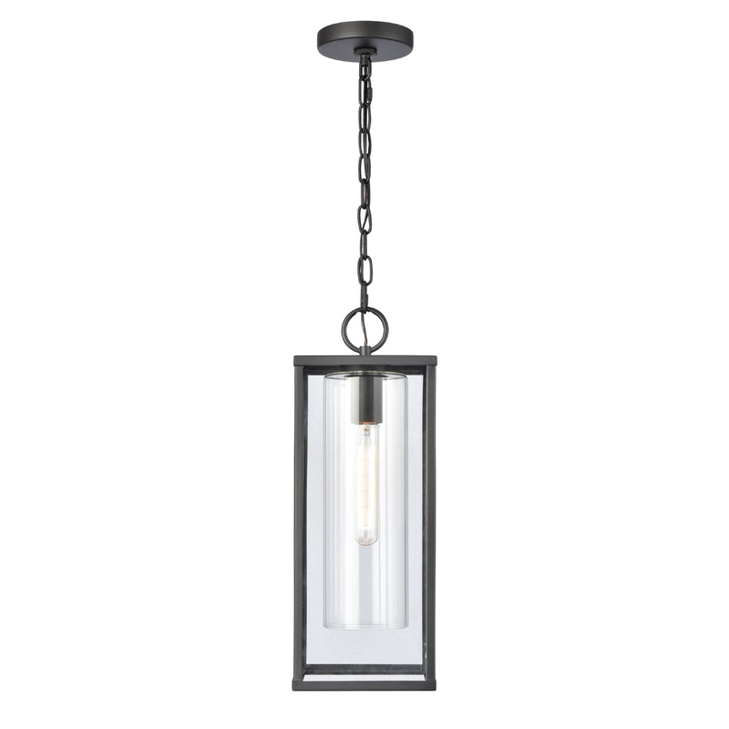 ELK SHOWROOM 90013/1 Augusta 19'' High 1-Light Outdoor Hanging Light - Matte Black