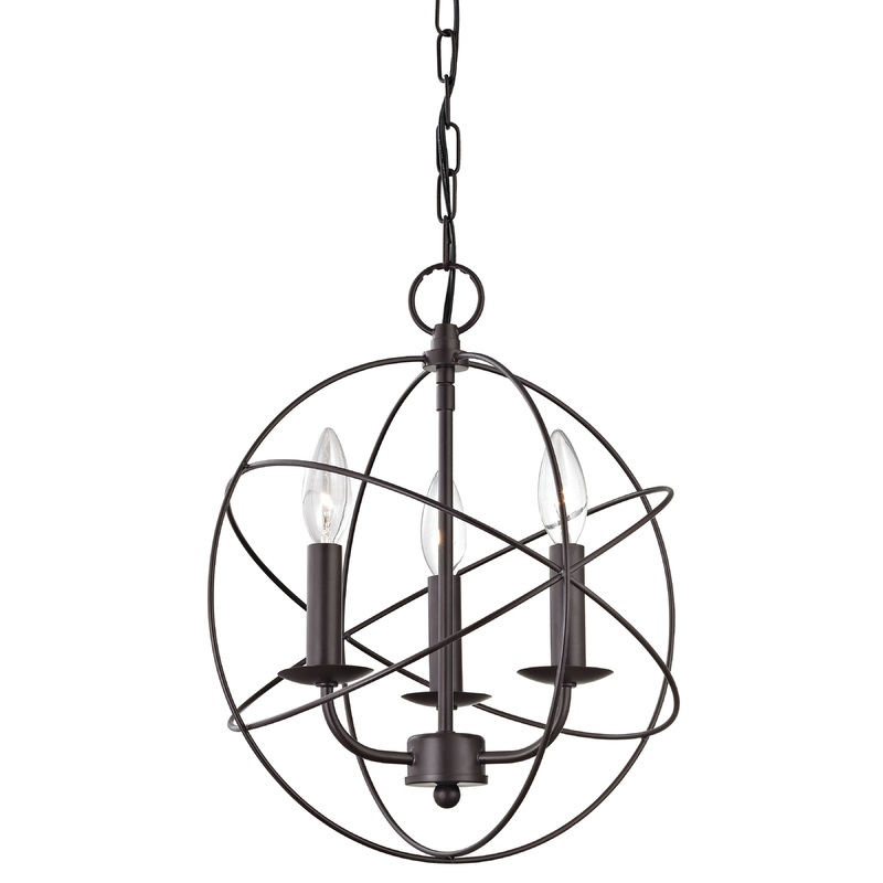 THOMAS 1513CH/10 Williamsport 13'' Wide 3-Light Chandelier - Oil Rubbed Bronze