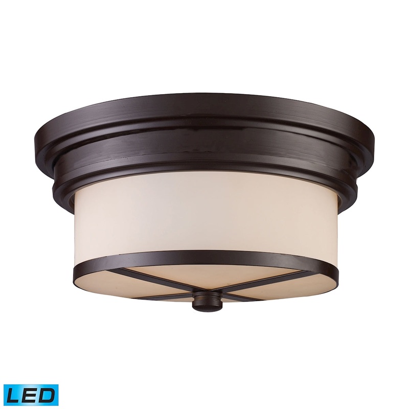 ELK SHOWROOM 15025/2-LED Flushmounts 13'' Wide 2-Light Flush Mount - Oiled Bronze (LED)