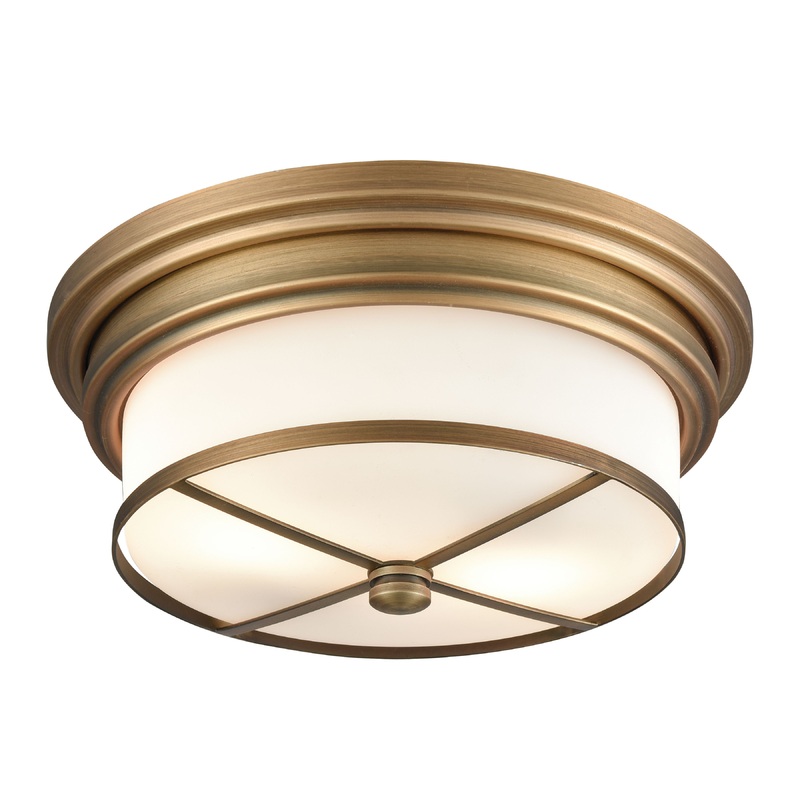 ELK SHOWROOM 15055/2 Flushmounts 13'' Wide 2-Light Flush Mount - Classic Brass