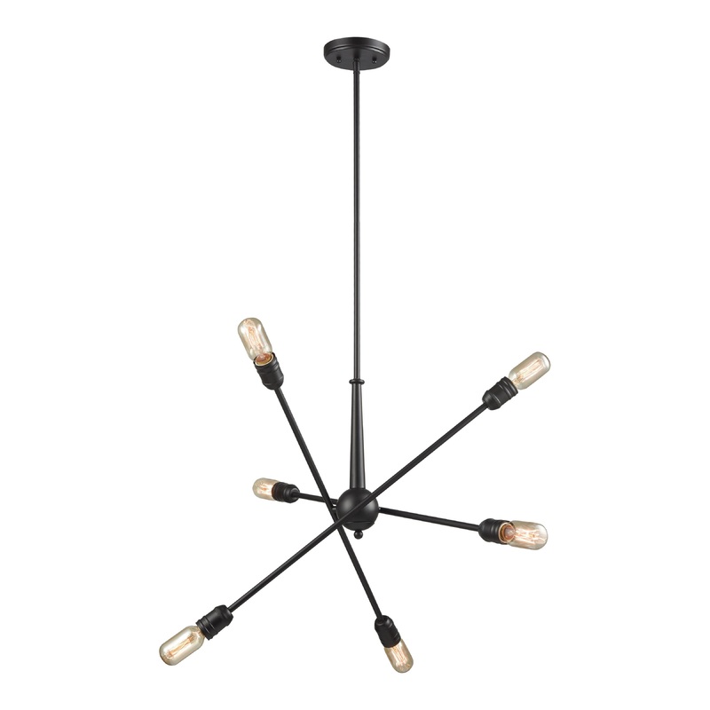 ELK SHOWROOM 46227/6 Delphine 28'' Wide 6-Light Chandelier - Oil Rubbed Bronze