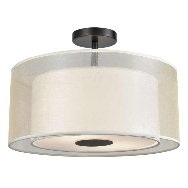 ELK SHOWROOM 46267/2 Ashland 16'' Wide 2-Light Semi Flush Mount - Matte Black