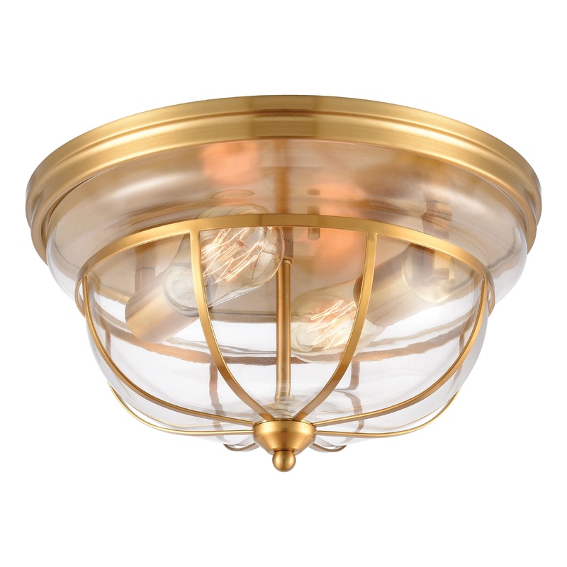 ELK SHOWROOM 46574/2 Manhattan Boutique 13'' Wide 2-Light Flush Mount - Brushed Brass