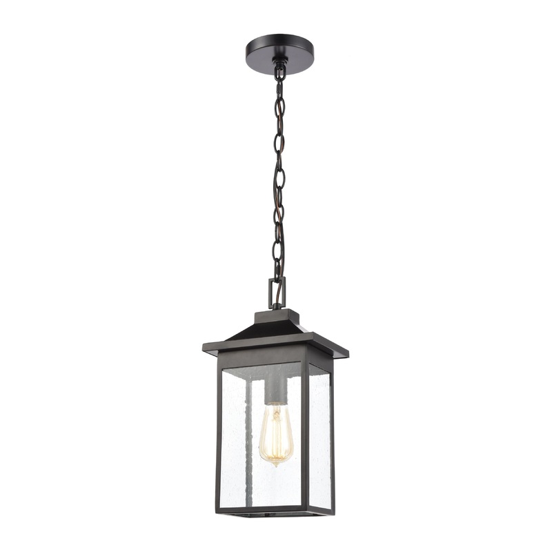 ELK SHOWROOM 46703/1 Lamplighter 8'' Wide 1-Light Outdoor Pendant - Matte Black