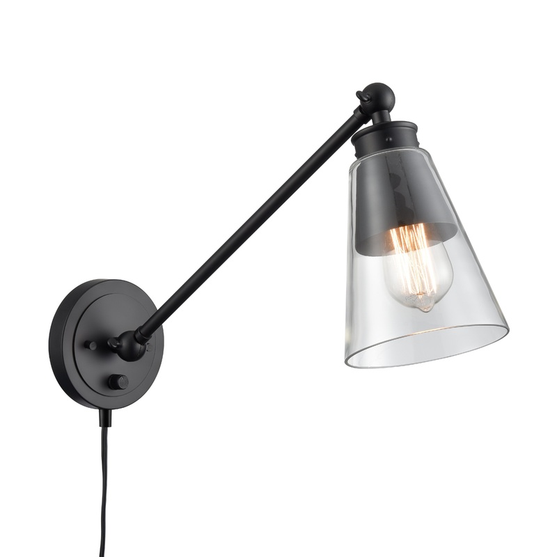 ELK SHOWROOM 52343/1 Albany 9.25'' High 1-Light Swingarm Sconce - Matte Black