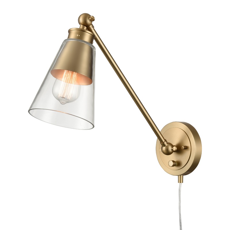 ELK SHOWROOM 52353/1 Albany 9.25'' High 1-Light Swingarm Sconce - Brushed Gold