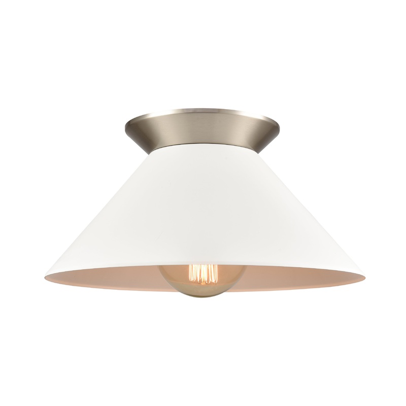 ELK SHOWROOM 89993/1 Cavendish 16'' Wide 1-Light Semi Flush Mount - Brushed Nickel