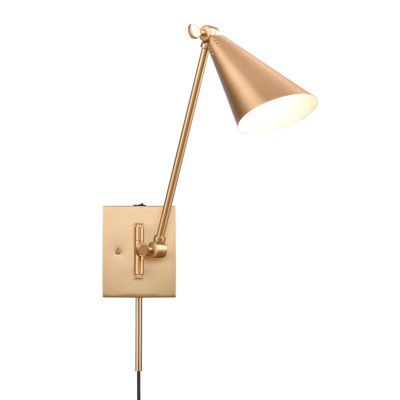 ELK SHOWROOM EC89230/1 Whitmire 10.5'' High 1-Light Plug-In/Hardwire Sconce - Brushed Gold