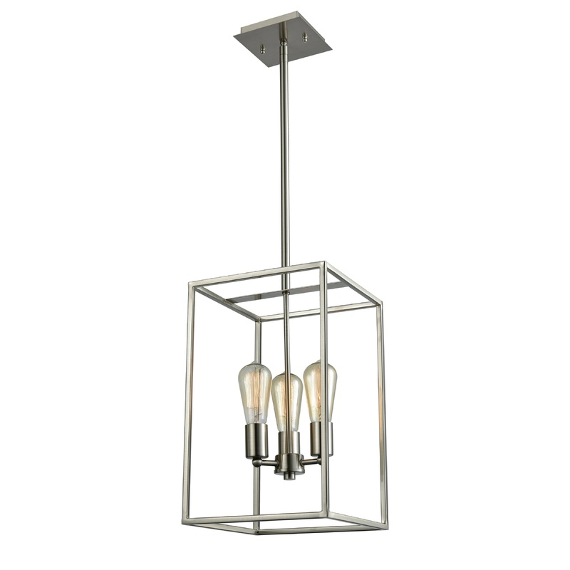 THOMAS CN15832 Williamsport 10'' Wide 3-Light Chandelier - Brushed Nickel
