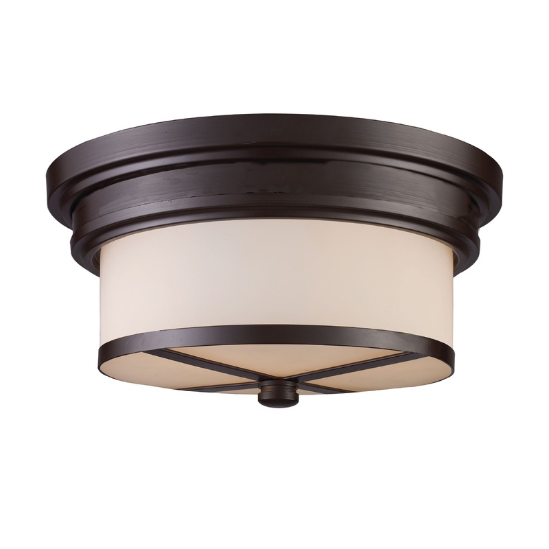 ELK SHOWROOM 15025/2 Flushmounts 13'' Wide 2-Light Flush Mount - Oiled Bronze