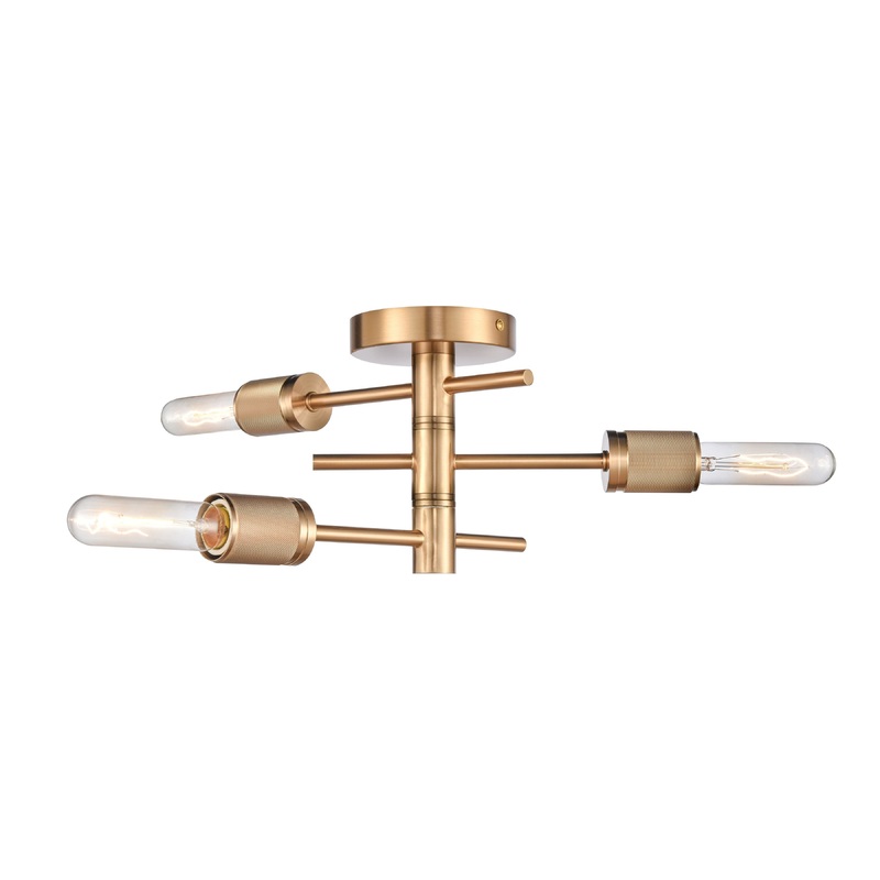 ELK SHOWROOM 47365/3 Module 15'' Wide 3-Light Semi Flush Mount - Burnished Brass