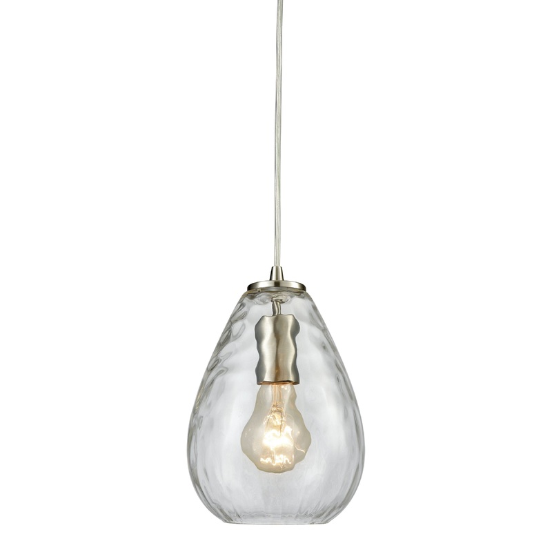 ELK SHOWROOM 10760/1 Lagoon 6'' Wide 1-Light Pendant - Satin Nickel with Clear