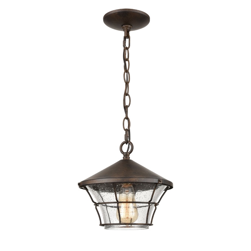 ELK SHOWROOM 45512/1 Gavin 10'' Wide 1-Light Outdoor Pendant - Hazelnut Bronze