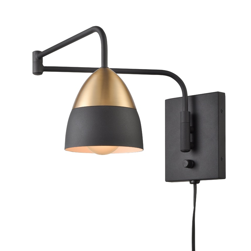 ELK SHOWROOM 52222/1 Milla 8.5'' High 1-Light Swingarm Sconce - Charcoal Black