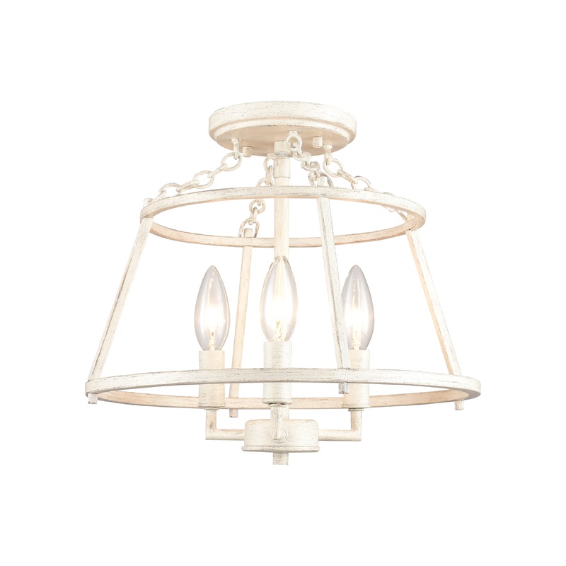 ELK SHOWROOM EC89683/3 Joanie 13'' Wide 3-Light Semi Flush Mount - Antique White
