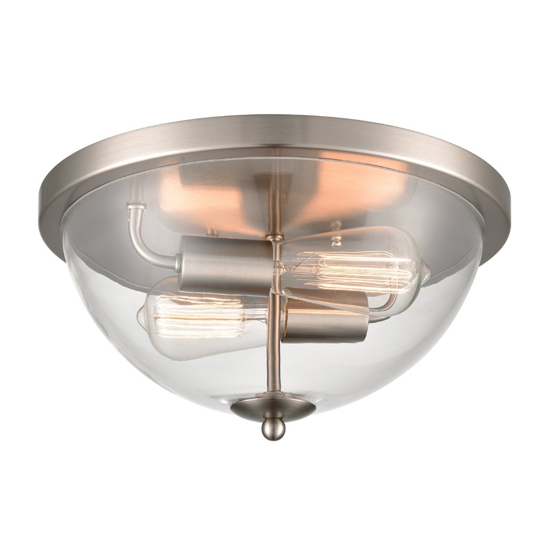 THOMAS CN280232 Astoria 13.5'' Wide 2-Light Flush Mount - Brushed Nickel