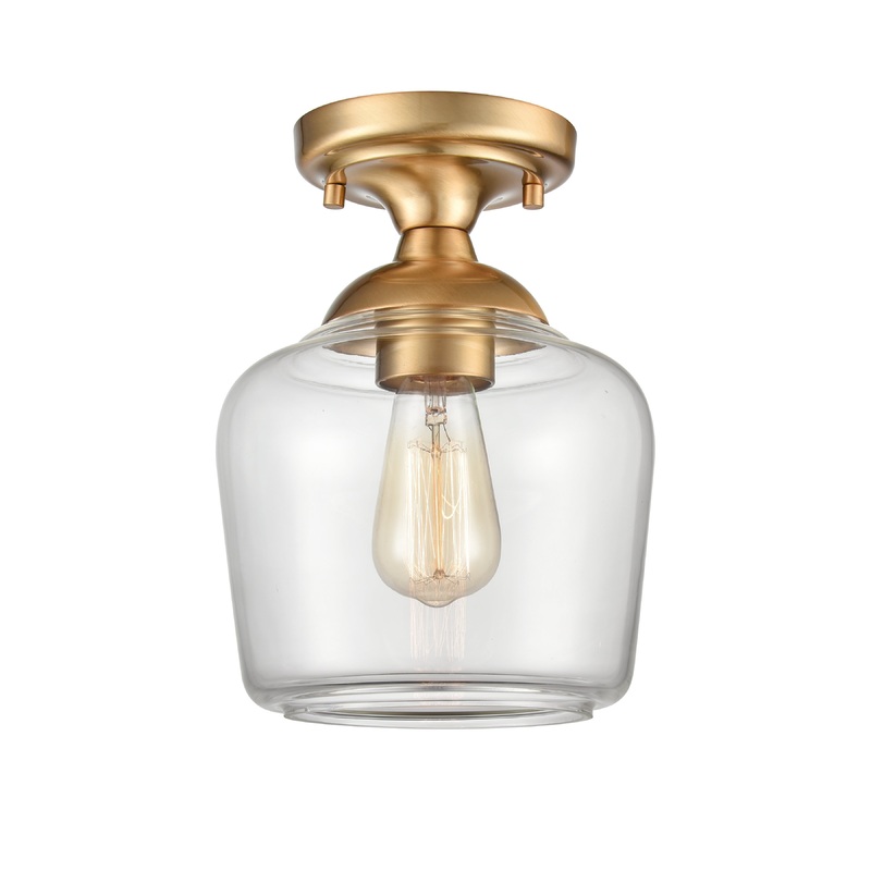 ELK SHOWROOM 81564/1 Agnes 8'' Wide 1-Light Semi Flush Mount - Satin Brass