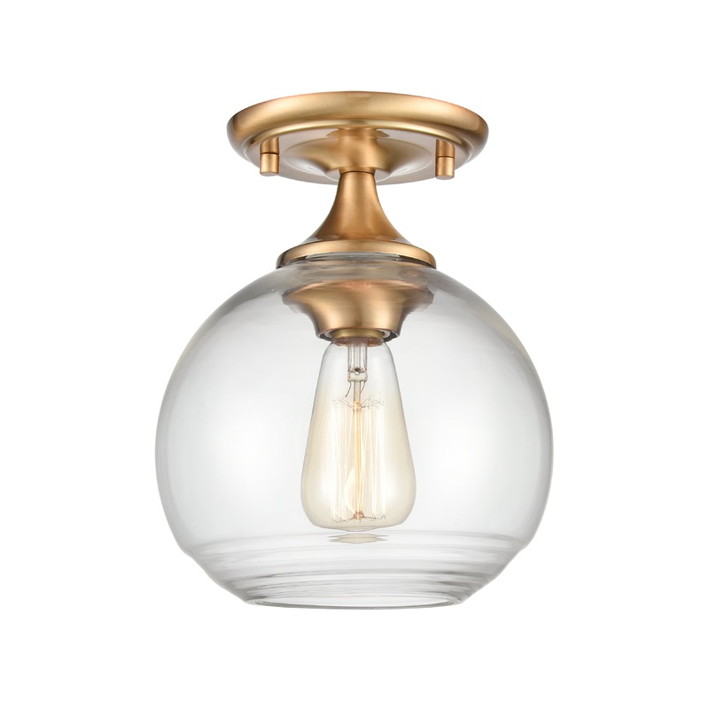 ELK SHOWROOM 81565/1 Angie 8'' Wide 1-Light Semi Flush Mount - Satin Brass