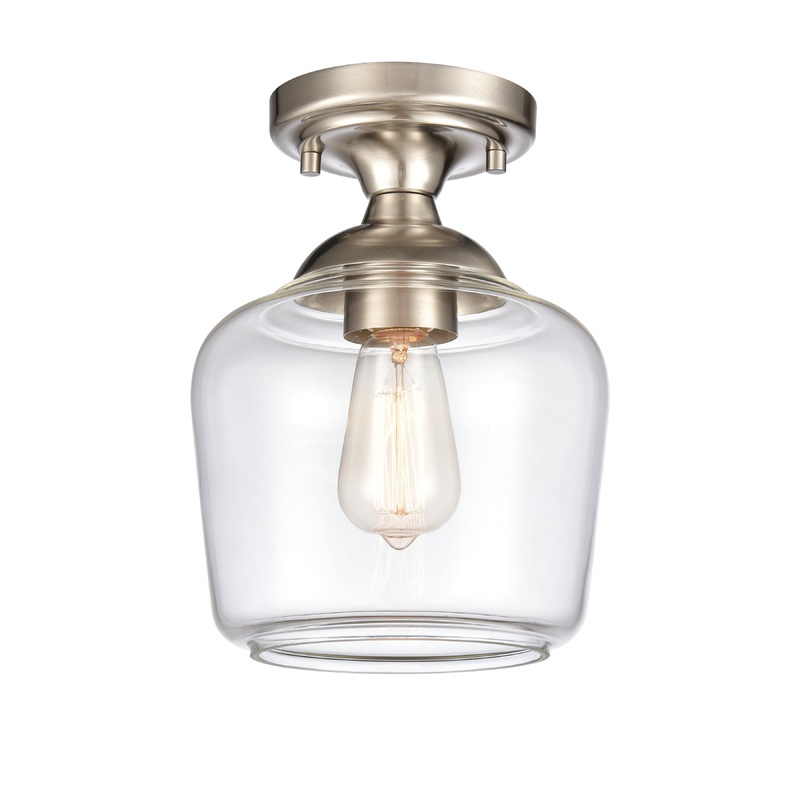 ELK SHOWROOM 81574/1 Agnes 8'' Wide 1-Light Semi Flush Mount - Satin Nickel