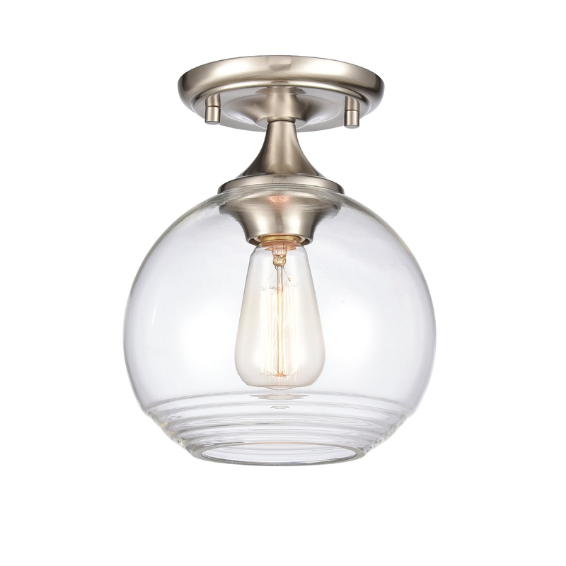 ELK SHOWROOM 81575/1 Angie 8'' Wide 1-Light Semi Flush Mount - Satin Nickel