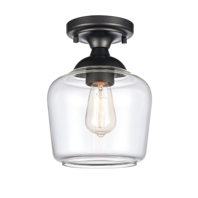 ELK SHOWROOM 81584/1 Agnes 8'' Wide 1-Light Semi Flush Mount - Matte Black