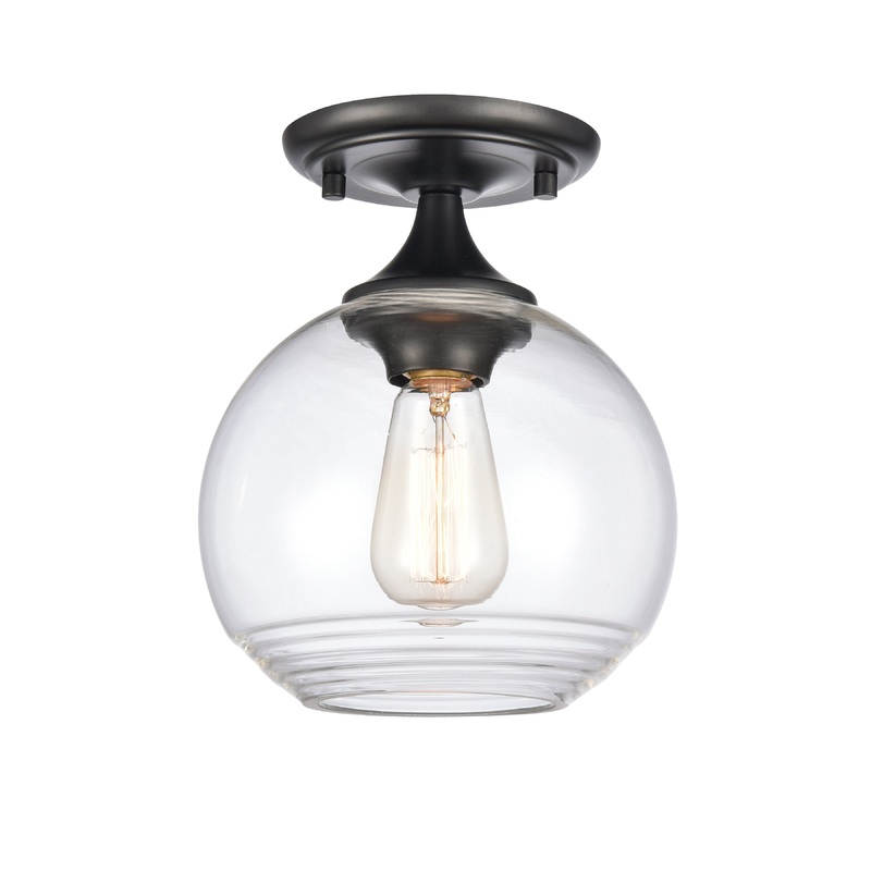 ELK SHOWROOM 81585/1 Angie 8'' Wide 1-Light Semi Flush Mount - Matte Black