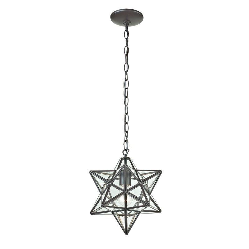MARKETPLACE 145-001 Star 9'' Wide 1-Light Mini Pendant - Oil Rubbed Bronze