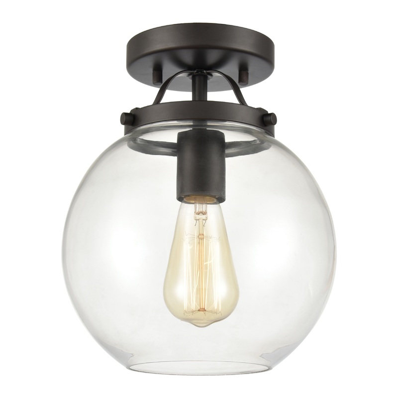 ELK SHOWROOM 47194/1 Bernice 9'' Wide 1-Light Semi Flush Mount - Oil Rubbed Bronze