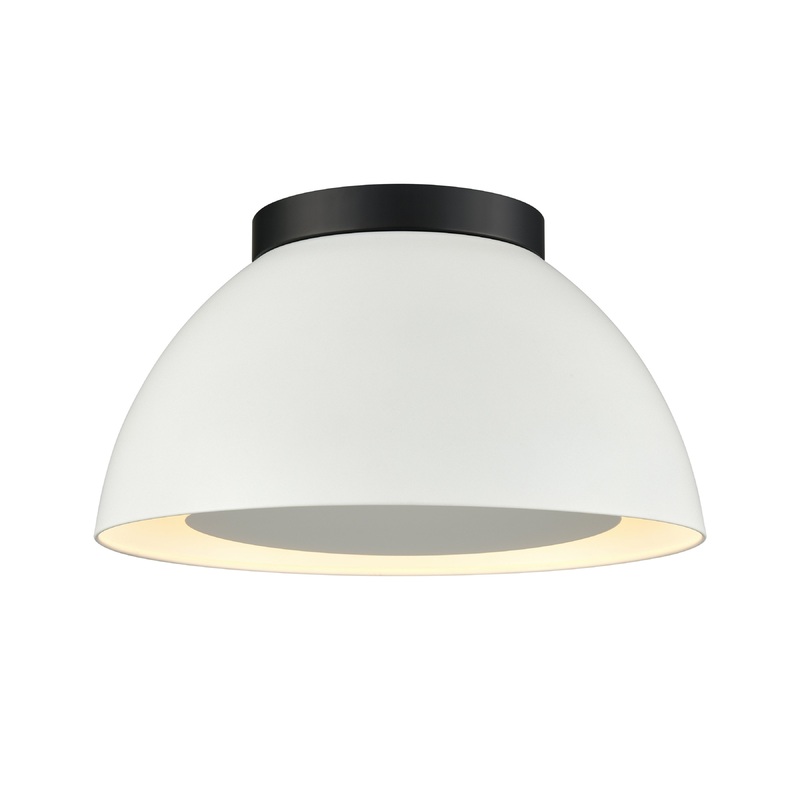 ELK SHOWROOM 52303/2 Pelham 10'' Wide 2-Light Flush Mount - Matte Black with Matte White