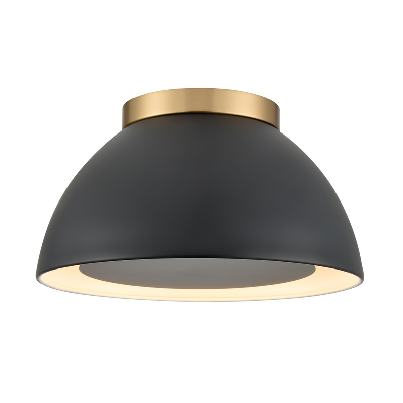 ELK SHOWROOM 52323/2 Pelham 10'' Wide 2-Light Flush Mount - Satin Brass with Matte Black