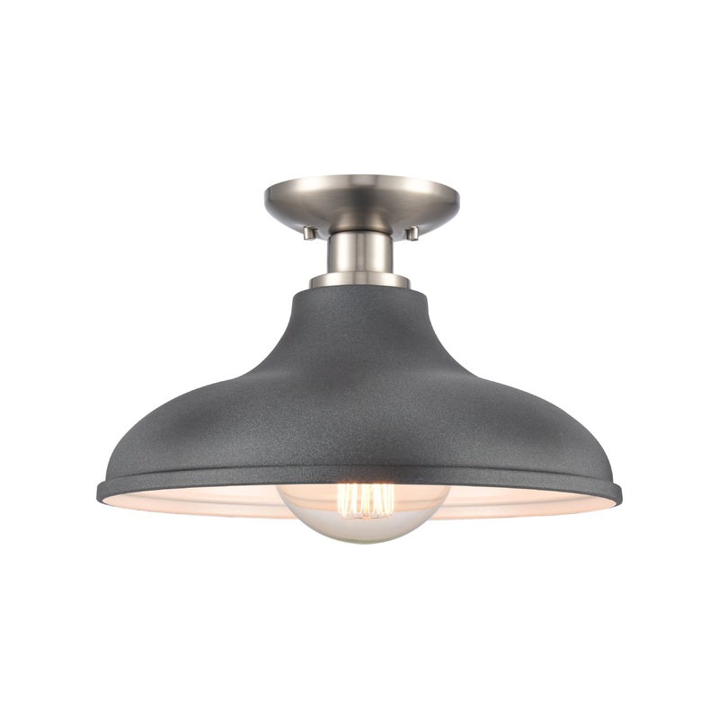 ELK SHOWROOM 89254/1 Grenville 13'' Wide 1-Light Semi Flush Mount - Brushed Nickel