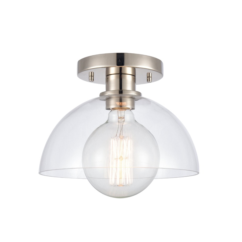 ELK SHOWROOM 89924/1 Julian 10'' Wide 1-Light Semi Flush Mount - Polished Nickel
