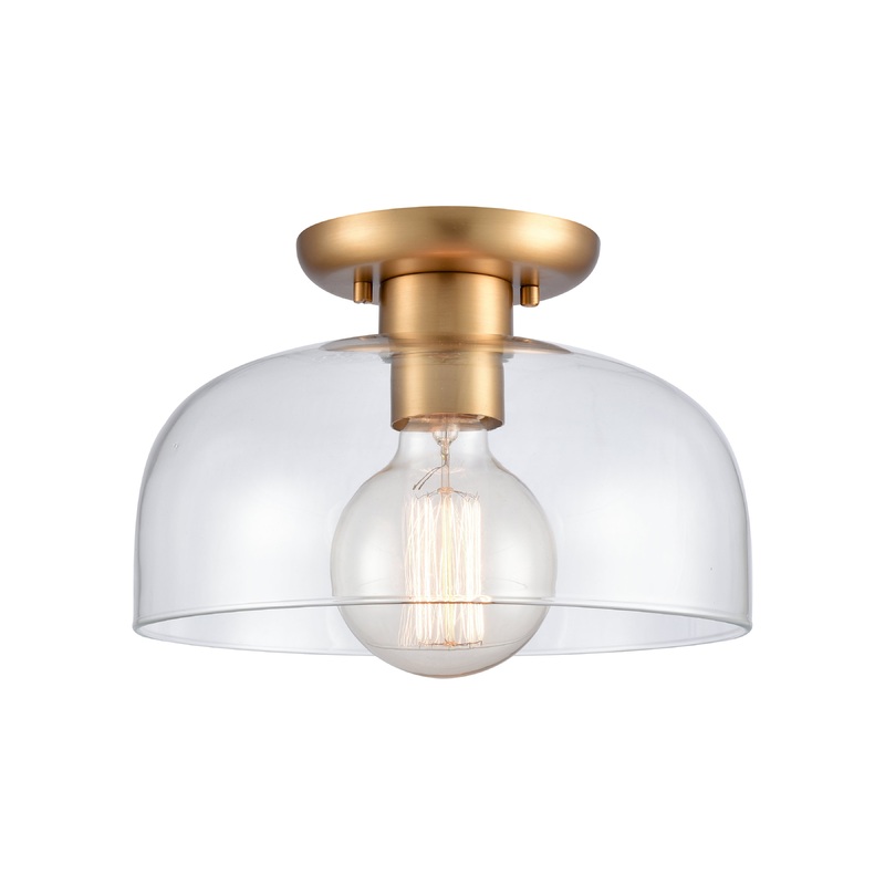 ELK SHOWROOM 89954/1 Brewer 10'' Wide 1-Light Semi Flush Mount - Brushed Gold
