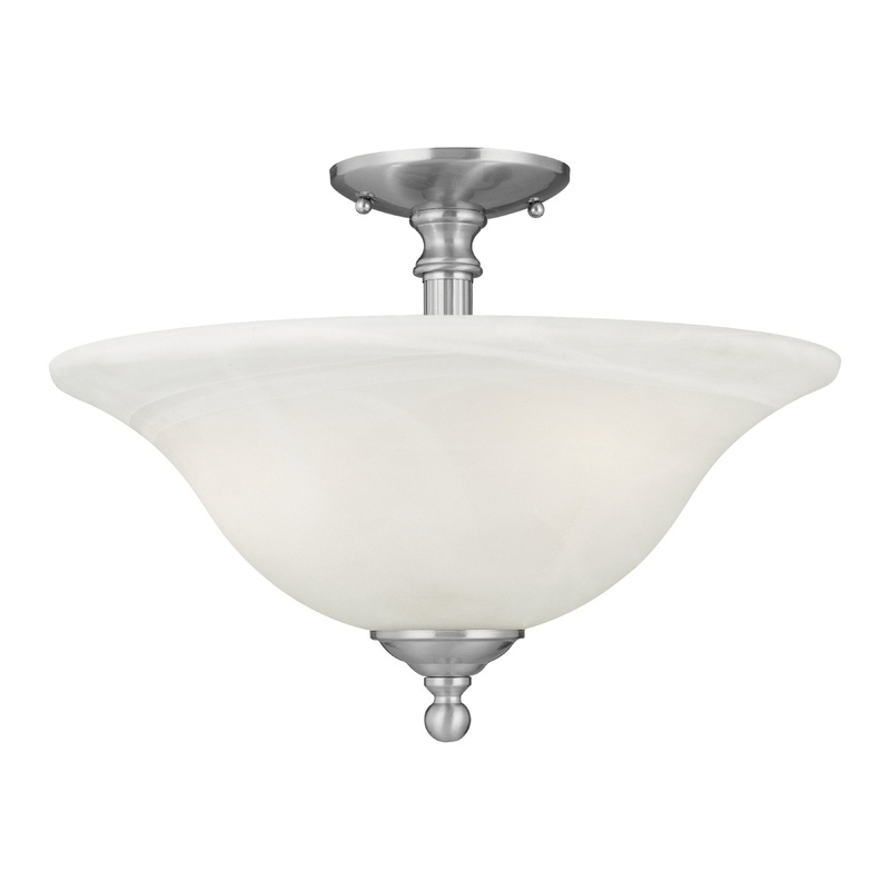 THOMAS SL869678 Riva 16'' Wide 3-Light Semi Flush Mount - Brushed Nickel