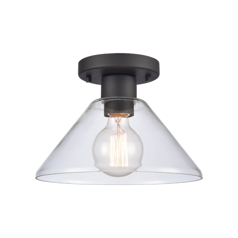 ELK SHOWROOM EC90005/1 Vivica 10'' Wide 1-Light Flush Mount - Matte Black with Clear