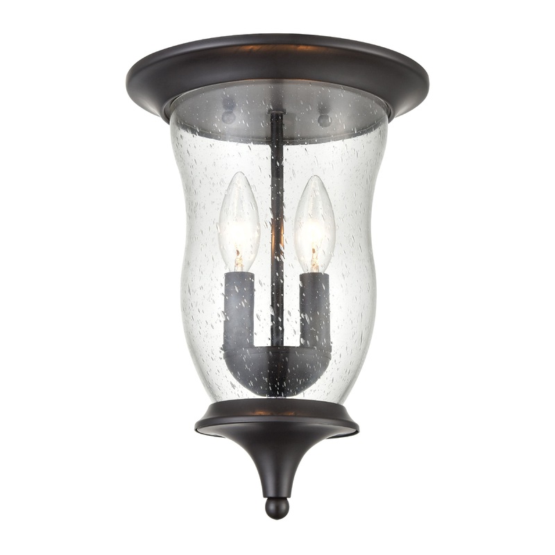 THOMAS 8002FM/75 Trinity 9'' Wide 2-Light Outdoor Flush Mount - Oil Rubbed Bronze