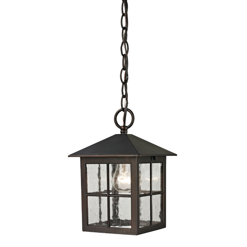 THOMAS 8201EH/70 Shaker Heights 7'' Wide 1-Light Outdoor Pendant - Hazelnut Bronze