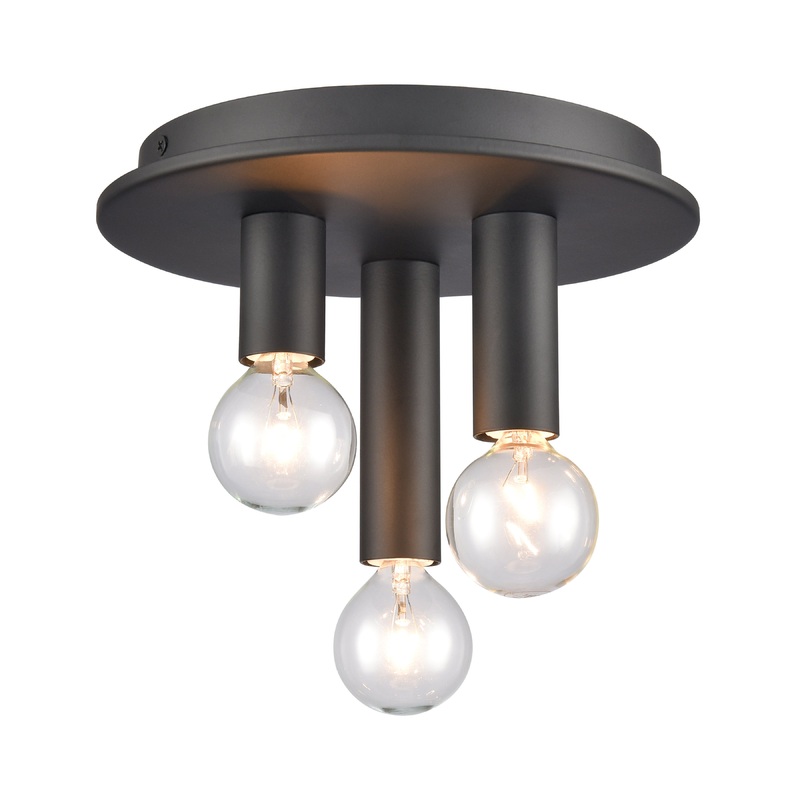 ELK SHOWROOM EC89833/3 Pepper 8'' Wide 3-Light Flush Mount - Matte Black