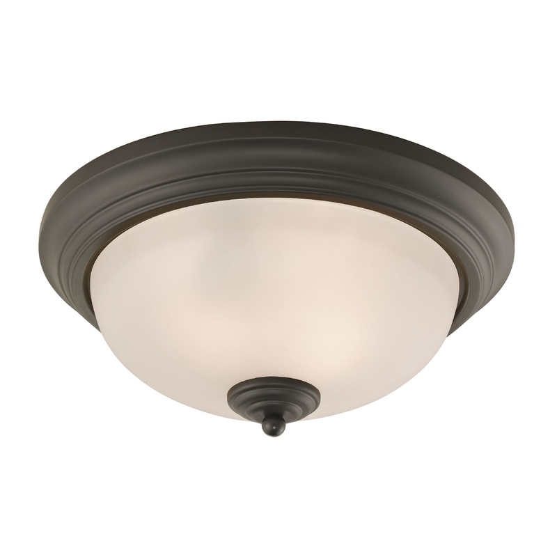 THOMAS 7053FM/10 Huntington 13'' Wide 2-Light Flush Mount - Oil Rubbed Bronze