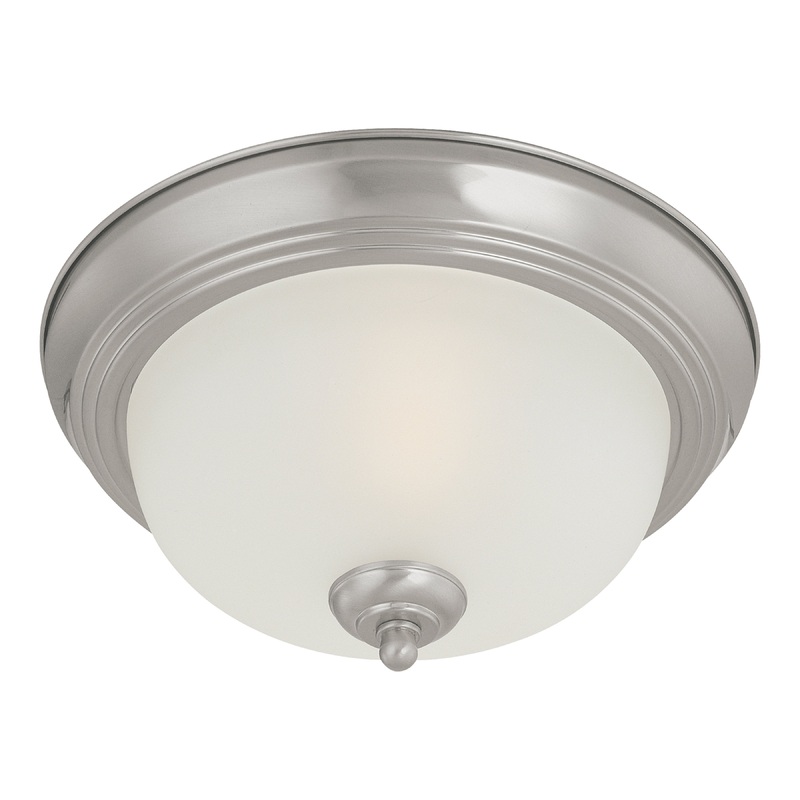THOMAS SL878178 Ceiling Essentials 12'' Wide 1-Light Flush Mount - Brushed Nickel